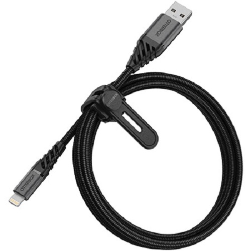 OtterBox Lightning to USB-A Cable 1M - Premium - Dark Ash Black (78-52643), Rugged, Tough And Build To Outlast, Designed To Work Flawlessly