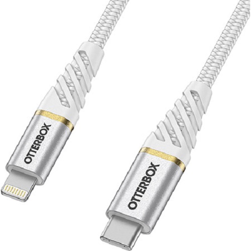 OtterBox Lightning to USB-C Fast Charge Cable - Premium 2M - Cloud Sky White (78-52652), Up To 4X Faster Charging, Designed To Work Flawlessly
