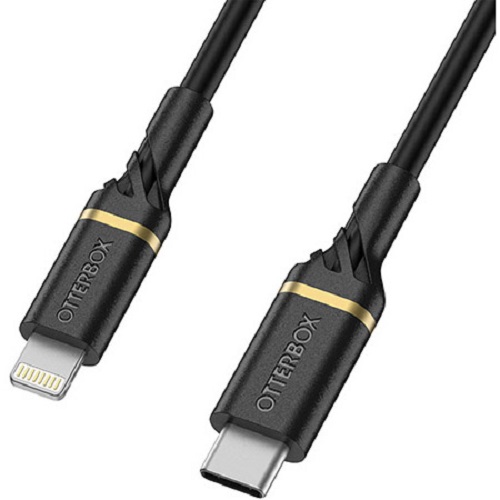 OtterBox Lightning to USB-C Fast Charge Cable 2M - Black Shimmer (78-52647), Up To 4X Faster Charging, Durable, Trusted And Built To Last