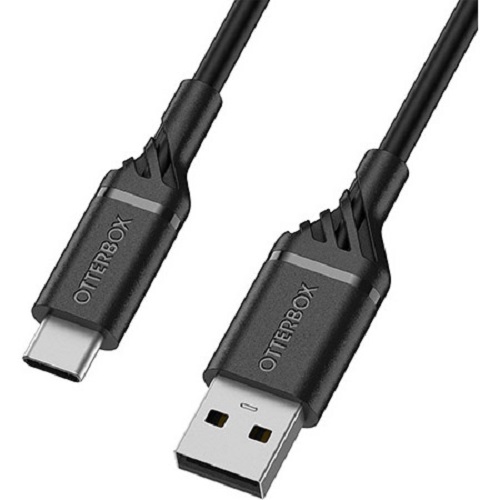 OtterBox USB-C to USB-A Cable 2M - Black (78-52659), Durable, Trusterd And Built To Last, Bend/Flex-Tested 3000 Times, Designed To Work Flawlessly