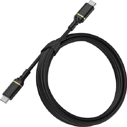 OtterBox USB-C to USB-C Fast Charge Cable - Black Shimmer (78-52670), Up To 4X Faster Charging,  Bend/Flex Tested 3000 Times