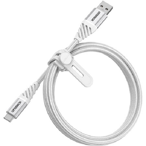 OtterBox USB-C to USB-A Cable 2M - Premium - Cloud White (78-52668), Bend/Flex Tested 3000 Times, Roughed, Tough And Built To Outlast