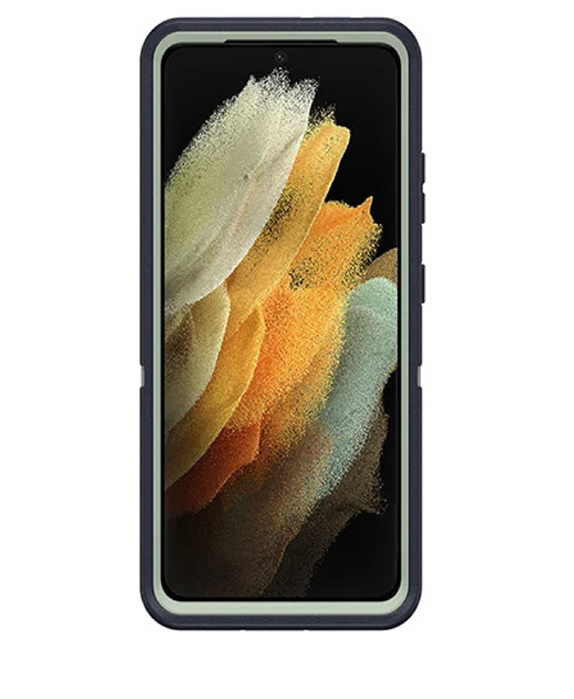 Otterbox Samsung Galaxy S21 Ultra 5G Defender Series Case - Varsity Blues (77-81254), Multi-Layer Defense, Wireless Charging Compatible, Holster