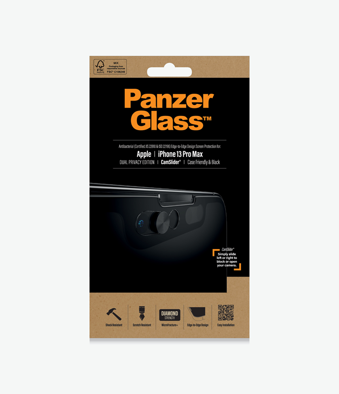 PanzerGlass™ Apple iPhone 13 Pro Max - Dual Privacy™ (P2749) - Screen Protector - Resistant to scratches and bacteria, Shock absorbing, Crystal clear