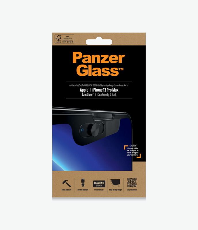 PanzerGlass™ Apple iPhone 13 Pro Max - CamSlider® - (2749) - Screen Protector - Resistant to scratches, Crystal clear, Protects the entire screen