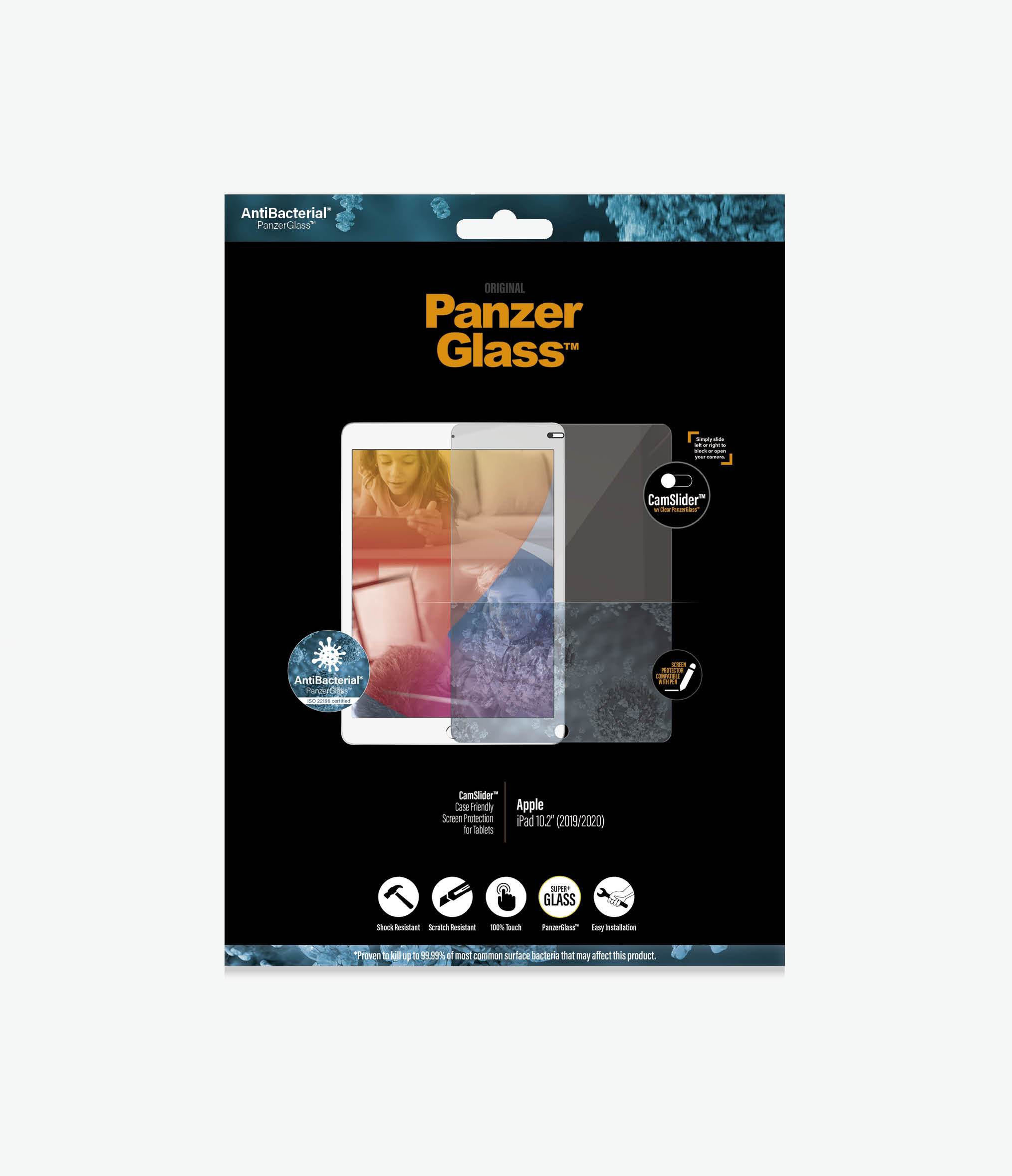 PanzerGlass™ Apple  iPad 10.2' (2019/2020) - CamSlider™ - (2729) - Screen Protector  - Full frame coverage, Rounded edges, 100% touch preservation
