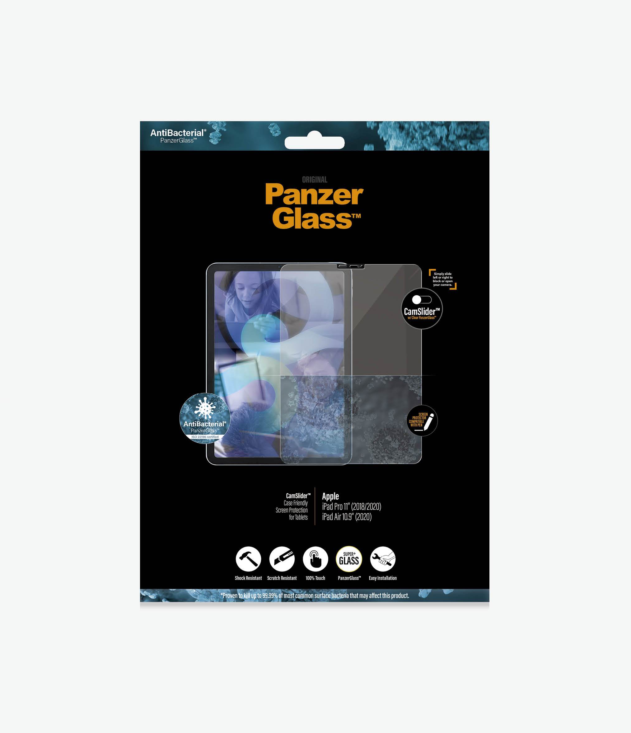 PanzerGlass™ Apple iPad Pro 11' (2018/2020/2021) & iPad Air (2020) - CamSlider® - (2702) - Screen Protector - Rounded edges, 100% touch preservation