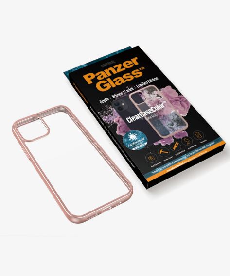 PanzerGlass™ ClearCaseColor™ Apple iPhone 12 mini - Rose Gold Limited Edition (0273), Slim fashionable design, Tempered anti-aging glass back