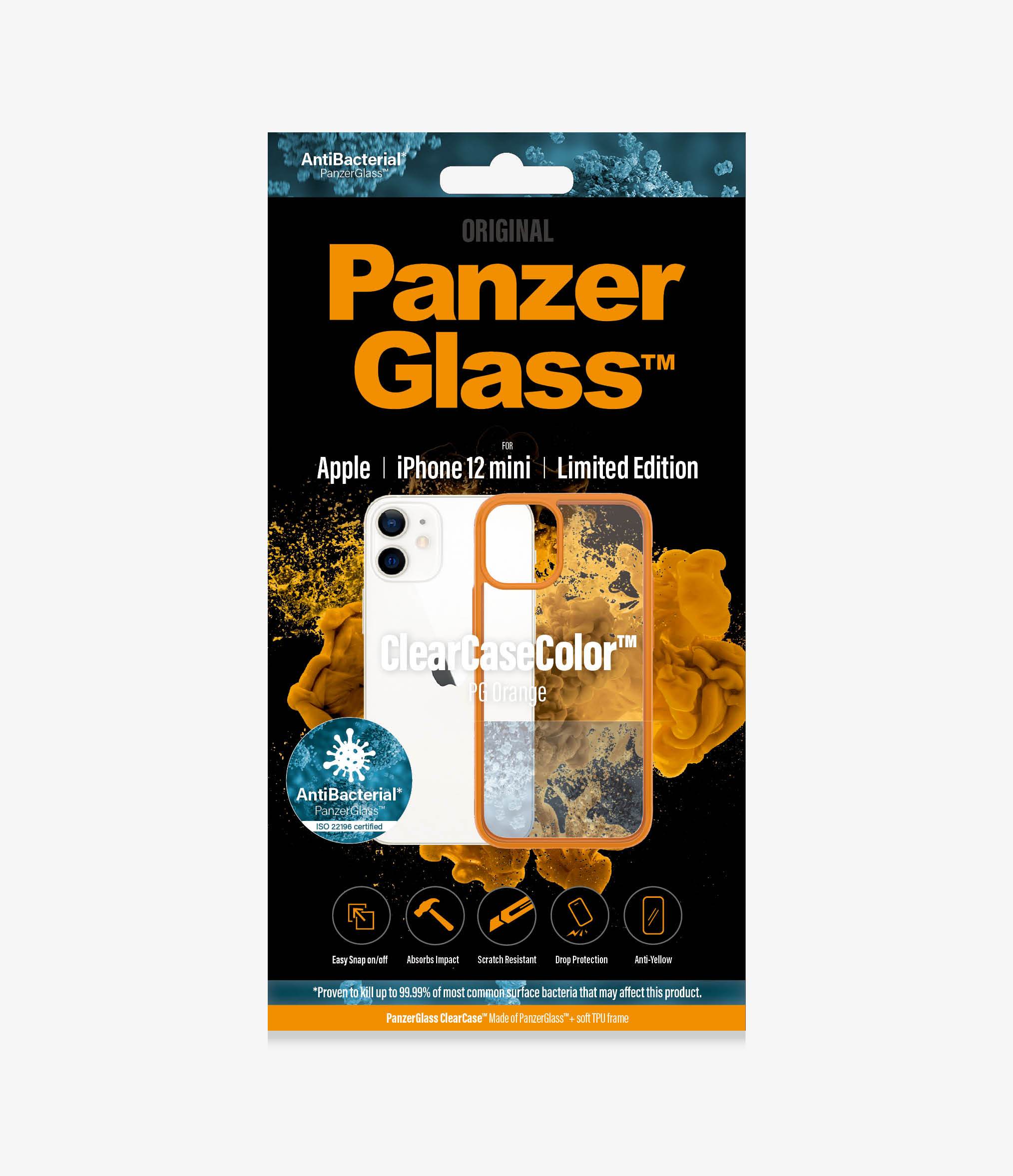 PanzerGlass™ ClearCaseColor™ Apple iPhone 12 mini - PanzerGlass Orange Limited Edition (0282), Slim fashionable design, Tempered anti-aging glass back