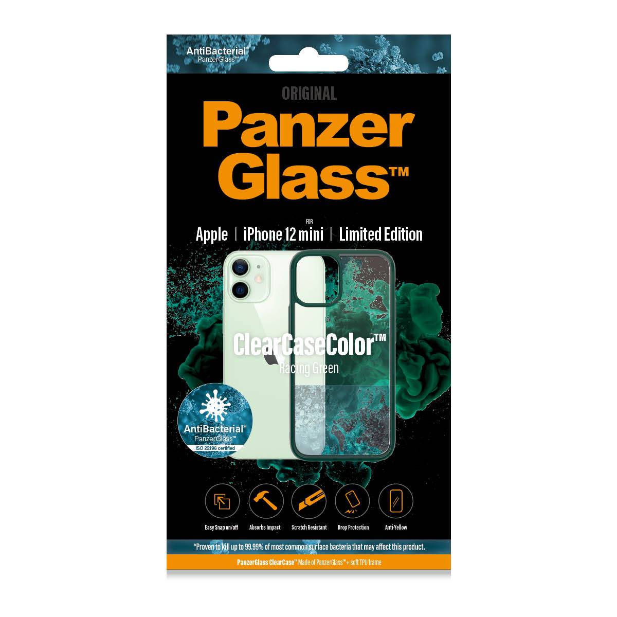 PanzerGlass™ ClearCaseColor™ Apple  iPhone 12 mini - Racing Green Limited Edition (0267), Most powerful ClearCase™ ever