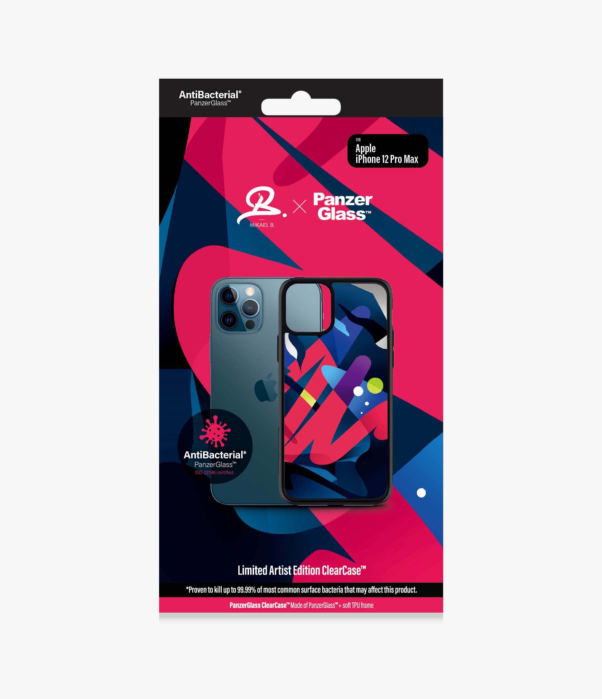 PanzerGlass™ Mikael B. Limited Artist Edition ClearCase™ Apple iPhone 12 Pro Max - (0301), Compatible with MagSafe wireless charging, Antibacterial