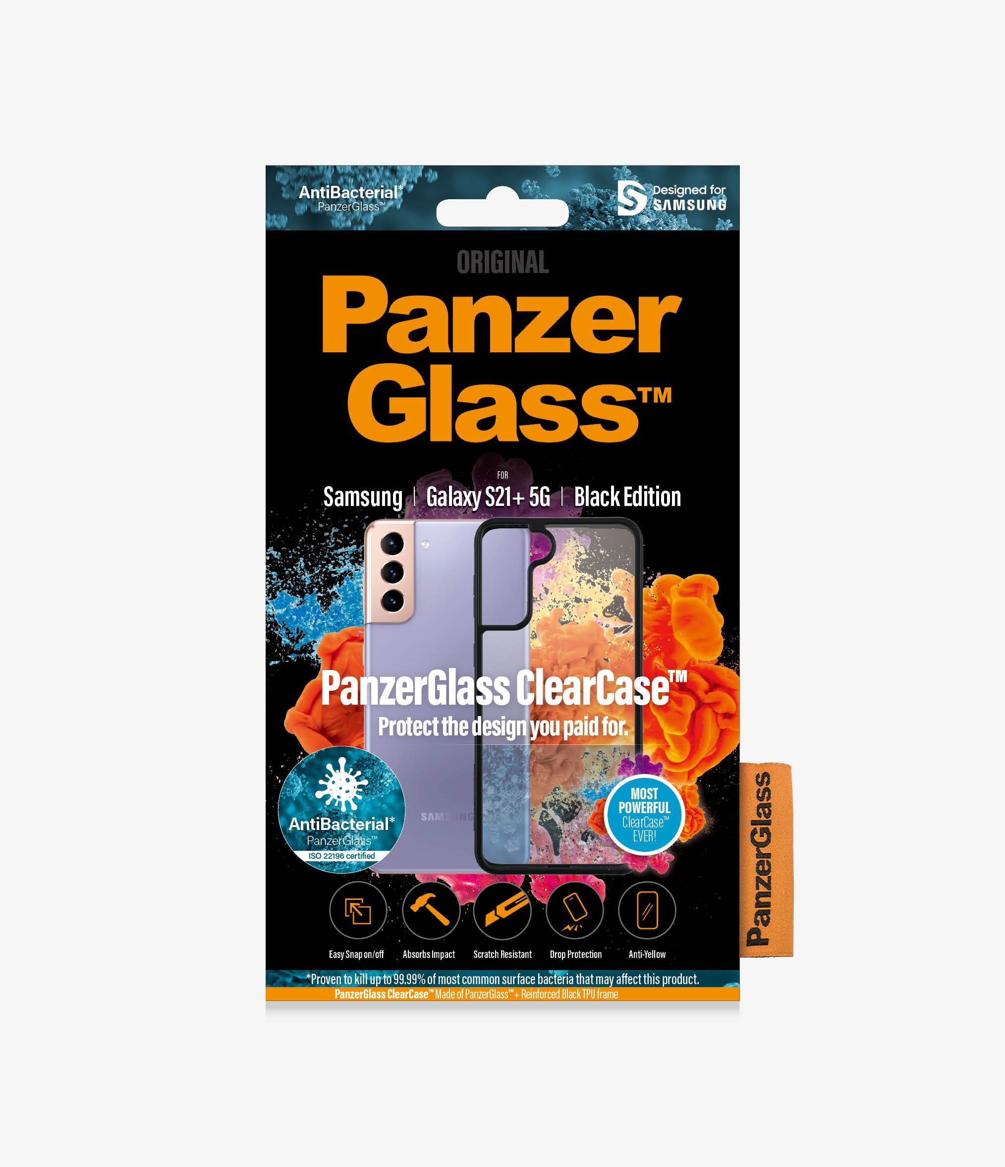 PanzerGlass™ ClearCase™ Samsung Galaxy S21+ - Black Edition (0262), Protection against Drops, Dust and Scratches, Compatible with wireless charging