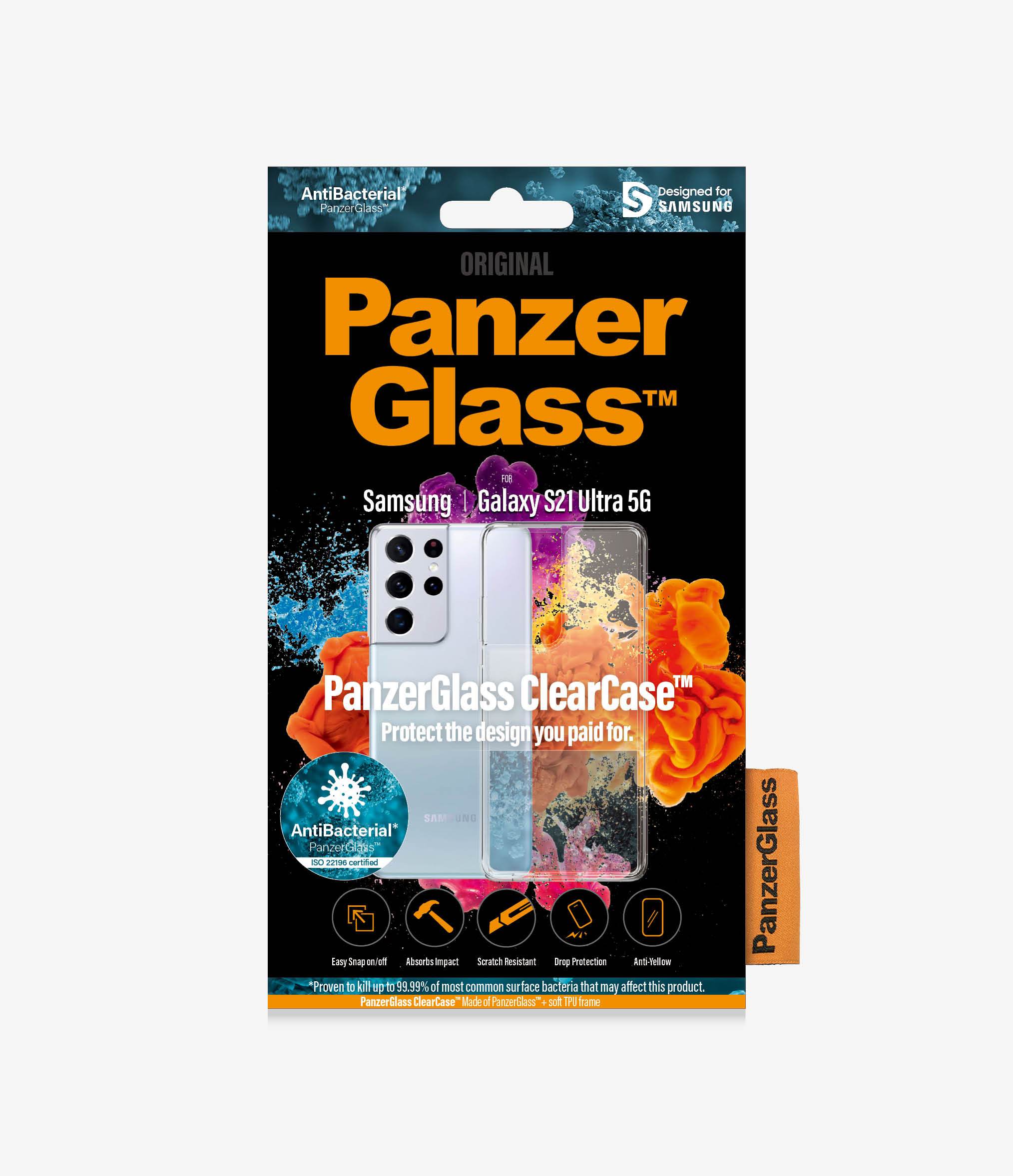 PanzerGlass™ ClearCase™ Samsung Galaxy S21 Ultra - (0260), Protection against Drops and Dust, Compatible with wireless charging, Scratch resistant