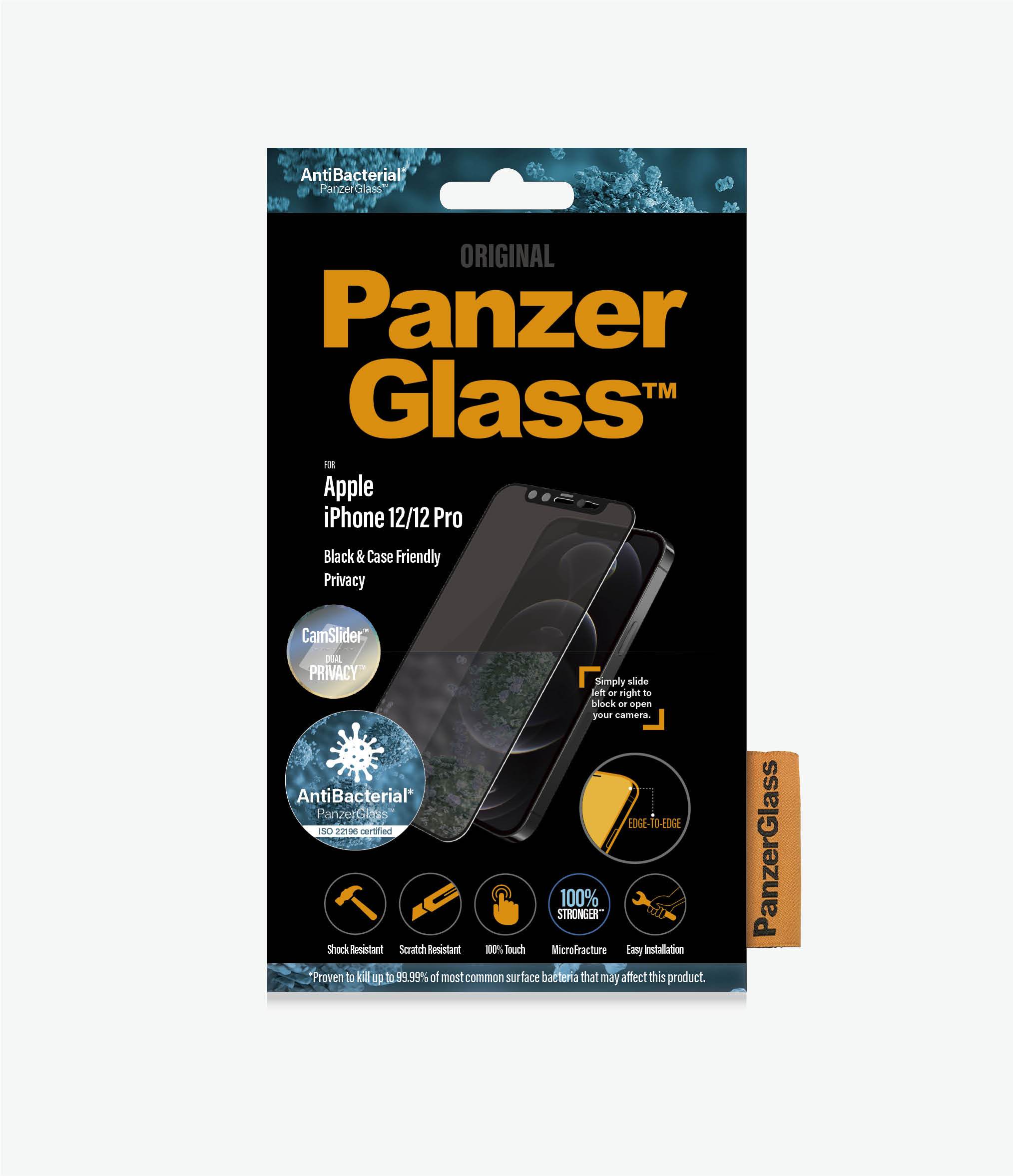 PanzerGlass™ Apple iPhone 12/12 Pro Black (P2714) - Dual Privacy™ - Screen Protector - Resistant to scratches, Shock absorbing, Crystal clear
