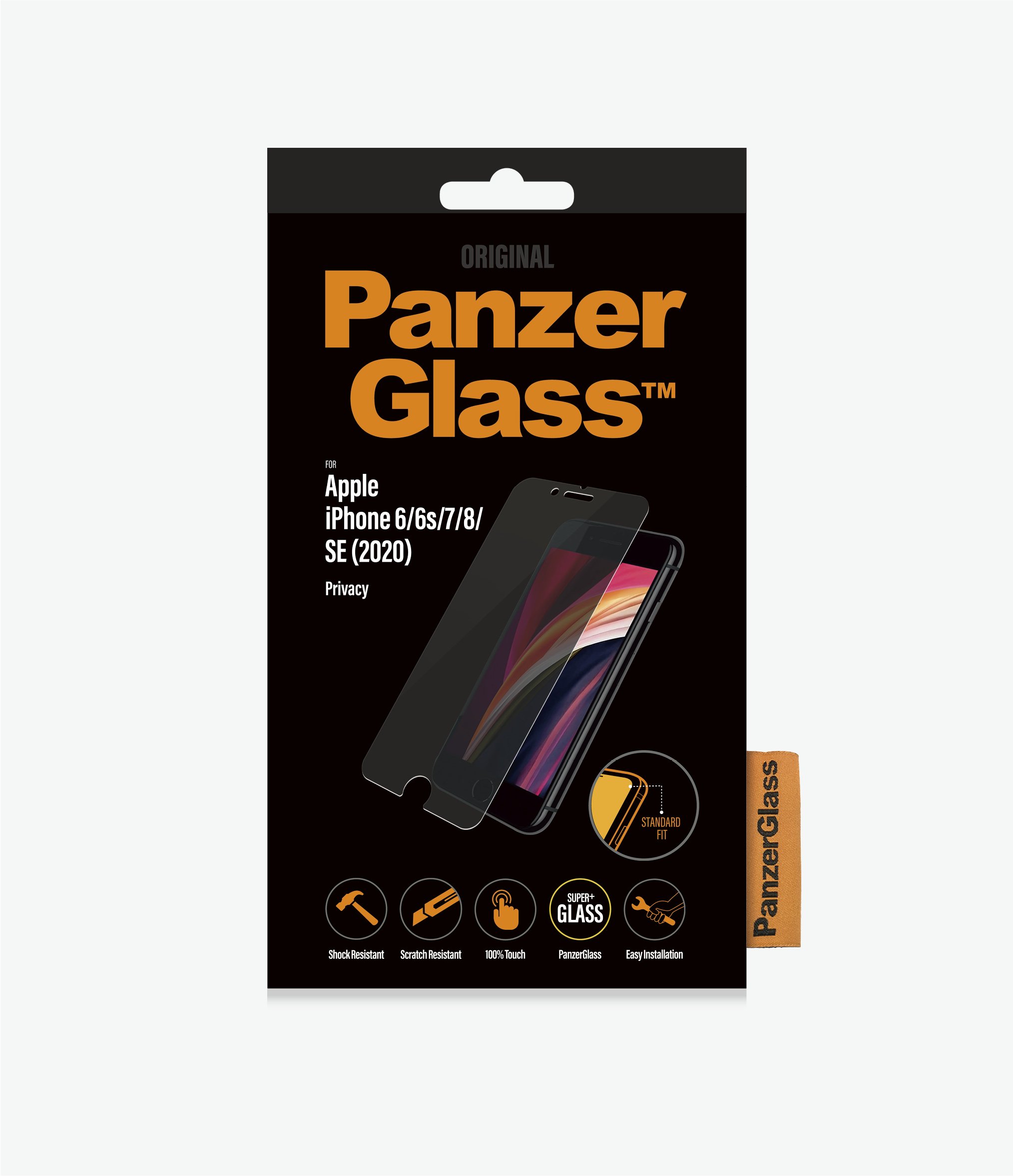 PanzerGlass™ Apple iPhone 6/6s/7/8/SE (2020) - Privacy (P2684) - Screen Protector - Full frame coverage, Rounded edges, Crystal clear, 100% touch