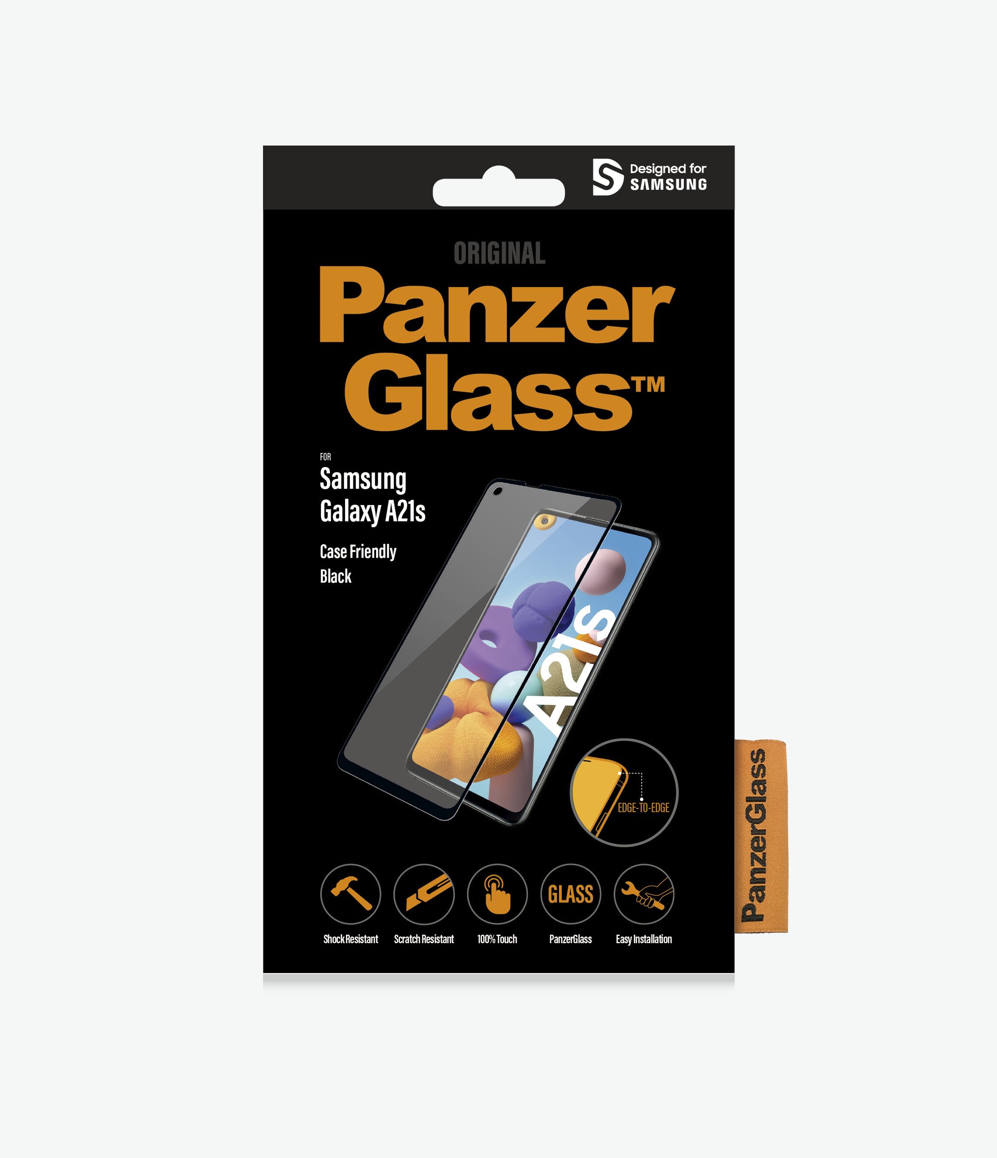 PanzerGlass™ Samsung Galaxy A21s - Case-friendly - Clear Glass (7235) - Screen Protector - Full frame coverage, Rounded edges, Crystal clear