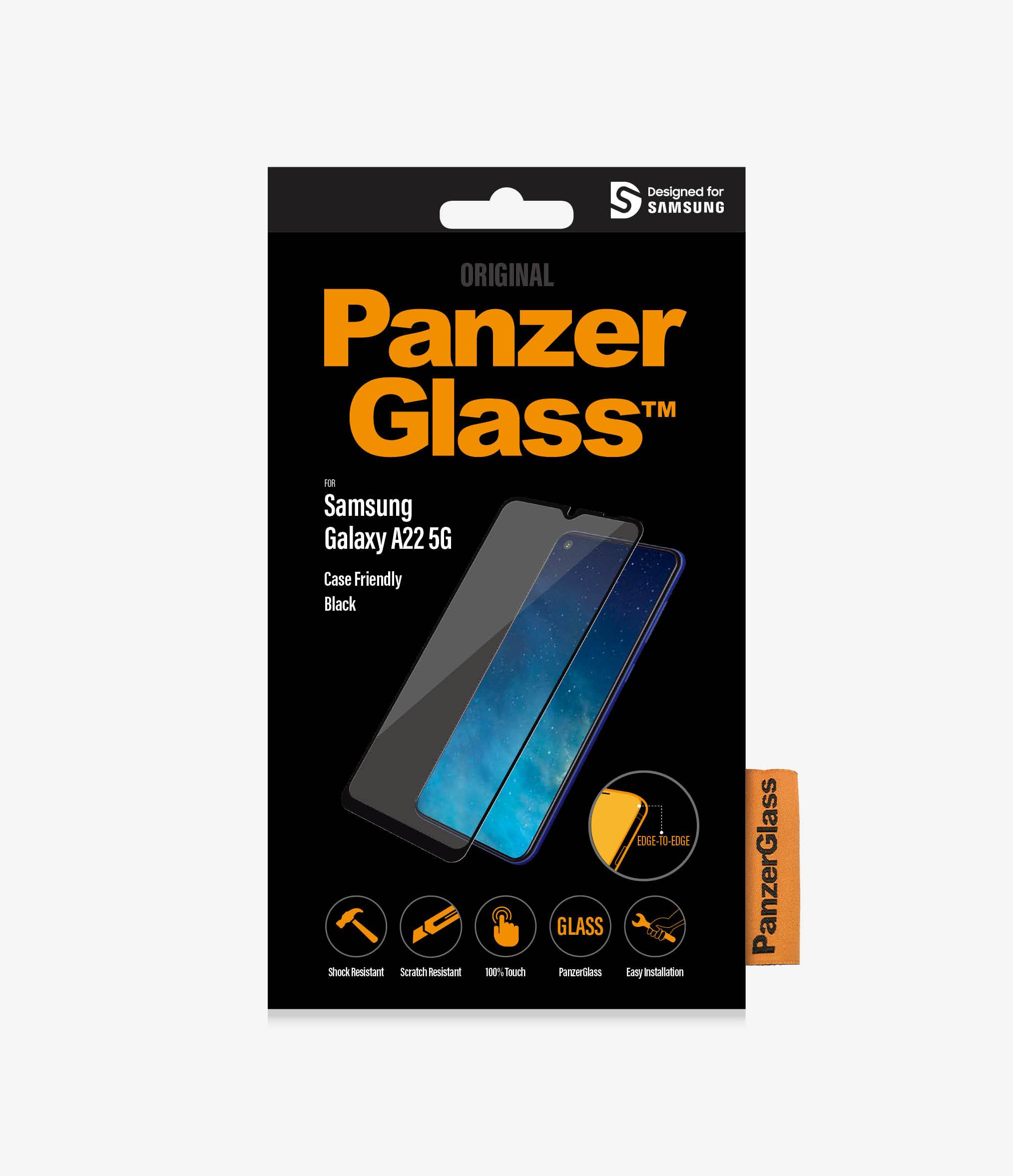 PanzerGlass™ Samsung Galaxy A22 5G - Clear glass (7274) - Screen Protector - Full frame coverage, Rounded edges, Crystal clear, 100% touch