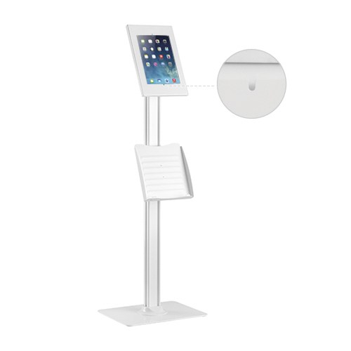 buy Brateck Anti-theft Tablet Kiosk Floor Stand with Catalogue holder 9.7'/10.2' Ipad, 10.5' Ipad Air/Ipad Pro, 10.1' Sansung Galaxy TAB A (2019) - White online from our Melbourne shop
