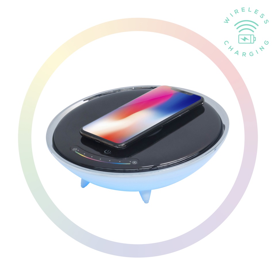 mbeat® Wireless Charging Station with RGB Colour Lighting Charging Stand - Compatible with iPhone 8/8 PLUS/X/Galaxy S8(L)
