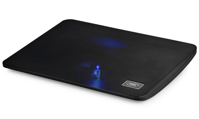 Deepcool Wind Pal Mini Notebook Cooler Black 15.6' Max, Metal Mesh, 140mm Fan, Blue LED, USB Passthrough