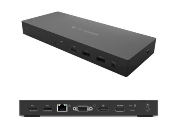 Toshiba PA5356A Dynadock USB-C Dock Features HDMI, DisplayPort and VGA, Microphone/Headphone, 4x USB 3.1 and SD Slot