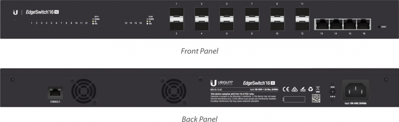 Ubiquiti Managed Fiber Aggregation Switch,12x SFP 10Gbps Ports, 4x 10Gbps Ethernet Ports - 160Gbps Switching Capacity