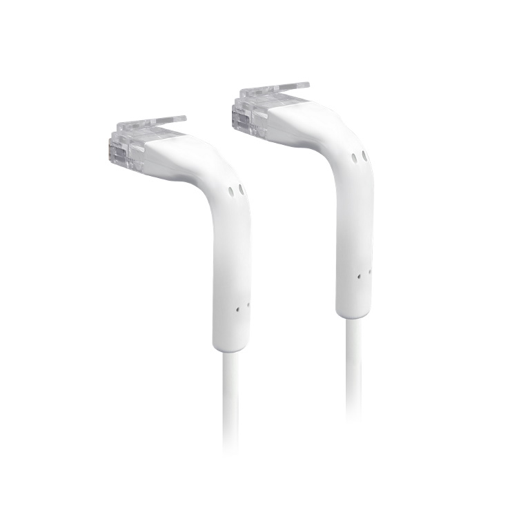 UniFi Patch Cable .22m White, Both End Bendable to 90 Degree, RJ45 Ethernet Cable, Cat6, Ultra-Thin 3mm Diameter U-Cable-Patch-RJ45