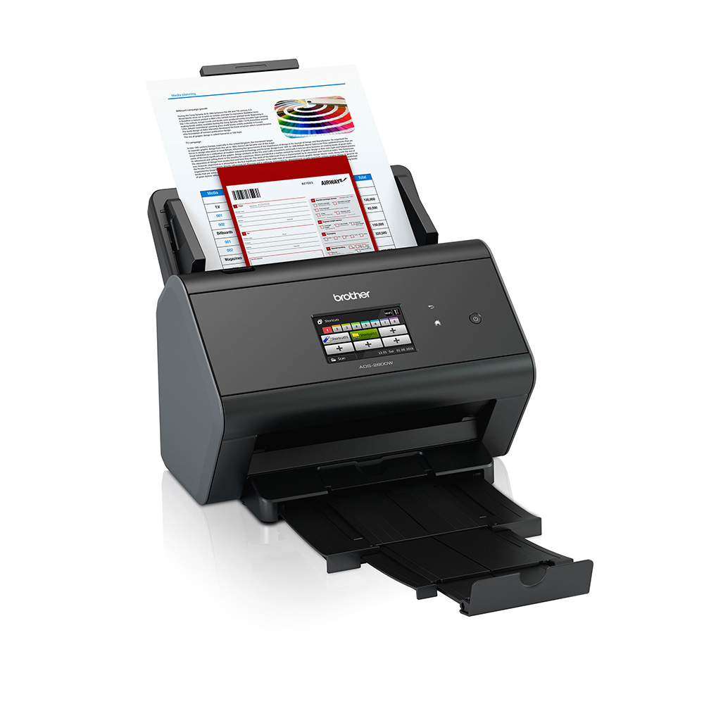 Brother ADS-2800W Wireless Network Scanner, 30ppm (40ppm via Firmware update & new shipment), 9.3' LCD, Win/Mac/Linux