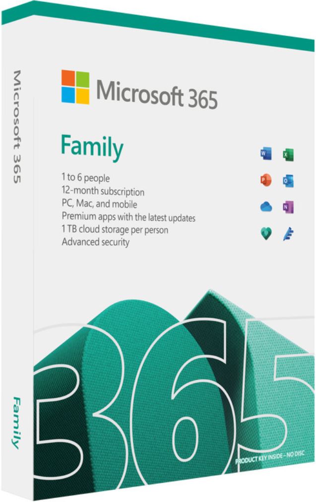 Microsoft 365 Family 2021 English APAC 1 Year Subscription Medialess (Replace SMS-M365F-1YRML-6U)