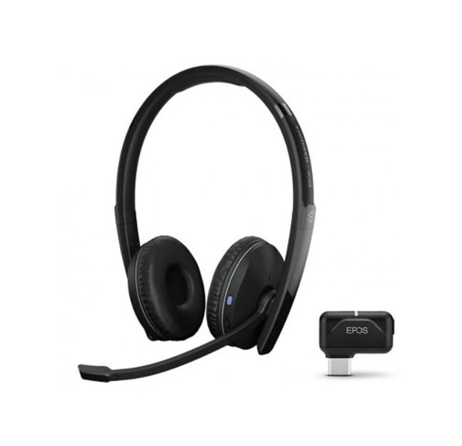 EPOS Adapt 261 Dual Bluetooth Headset, Works with Mobile / PC, Microsoft Teams and UC Certified, upto 27 Hour Talk Time, Folds Flat, 2Yr -Inc USB Apat