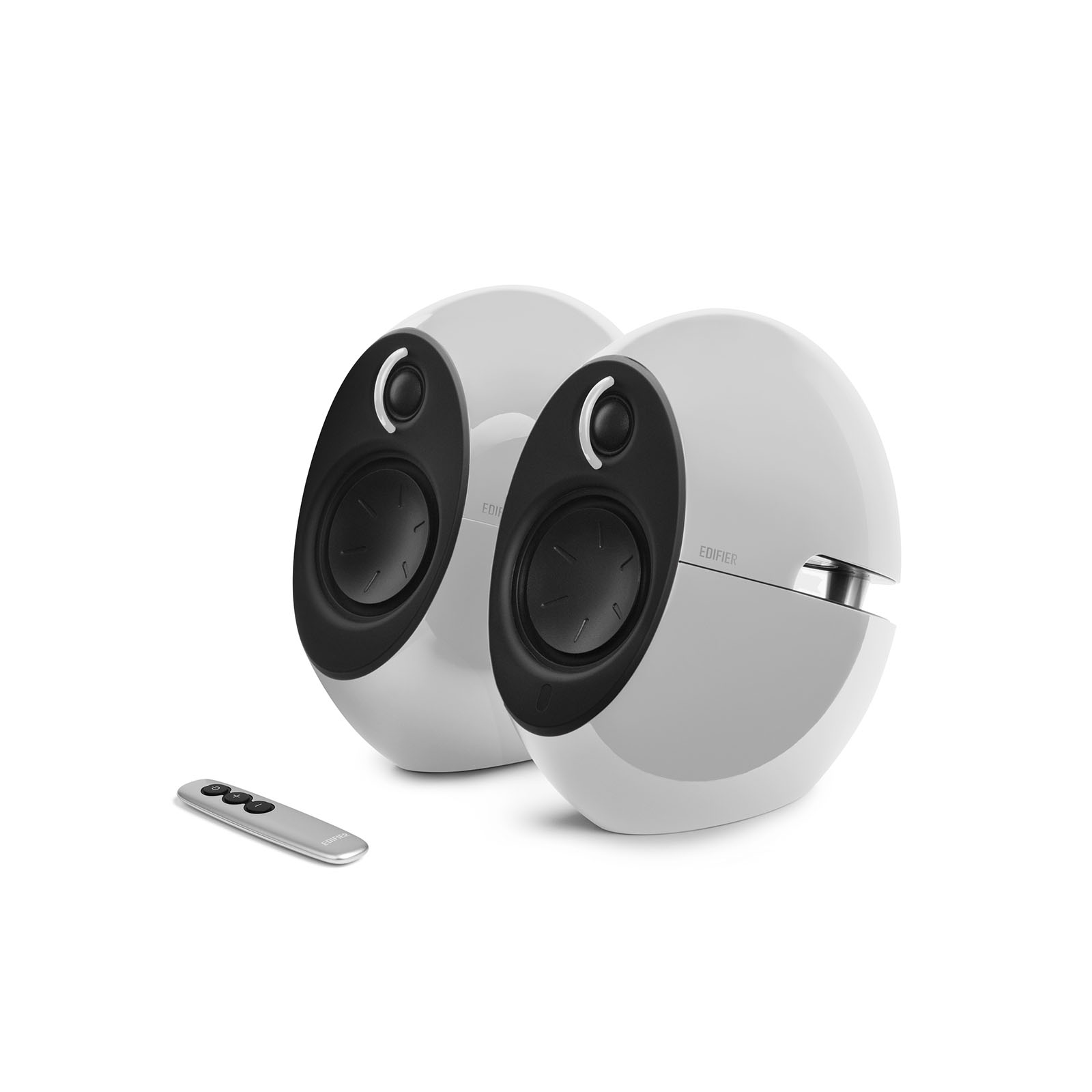 Edifier E25HD LUNA HD Bluetooth Speakers White - BT 4.0/3.5mm AUX/Optical DSP/ 74W Speakers/ Curved design/Dual 2x3 Passive Bass/Wireless Remote(LS)