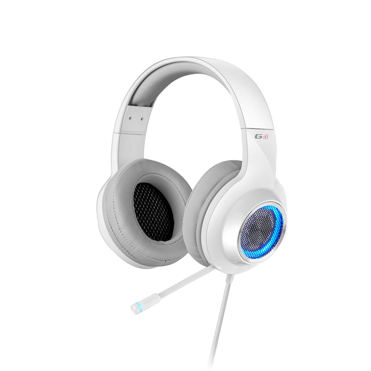 Edifier V4 (G4) 7.1 Virtual Surround Sound USB Gaming Headset White - V7.1 Surround Sound/ Retractable Mic/LED Lights Mesh/Headphones/Gaming/PC (LS)