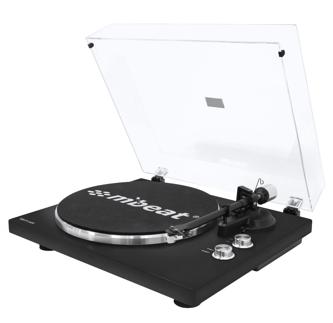 mbeat®  PT-18M Bluetooth Turntable Player (MMC, USB, Anti-skating, Preamplifier)--matt black