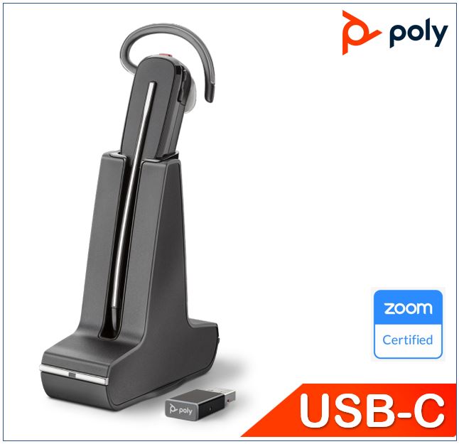 Plantronics/Poly Savi 8240 UC, Convertible Headset with USB-C, DECT Wireless, crystal clear audio, ANC, one-touch control, up to 7 hours talk
