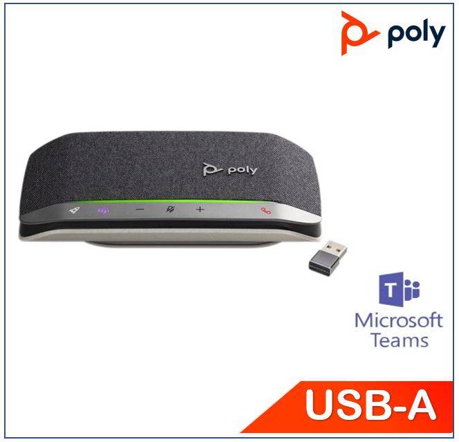 Plantronics/Poly Sync20+, Teams, Personal Smart Speakerphone, including BT600 USB-A dongle, Reduce echo and noise, Slim and portable, Status light