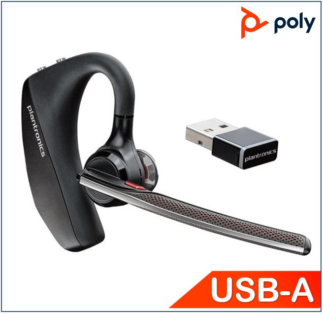 Plantronics/Poly Voyager B5200 UC, 4 Mics noise canceling, HD voice clarity, all-day comfort, Voice control button, Smart Sensor, Audio Alerts