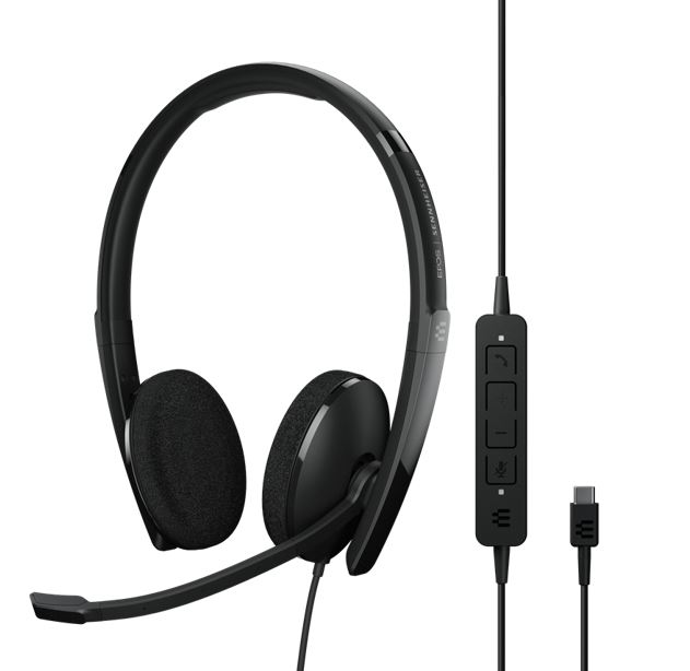 EPOS | Sennheiser ADAPT 160 USB-C II On-ear, double-sided USB-C headset with in-line call control and foam earpads. Optimised for UC.