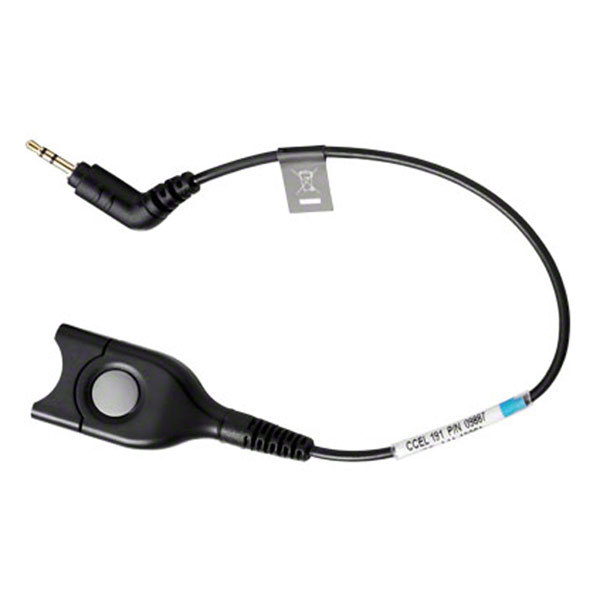 EPOS | Sennheiser DECT/GSM cable:Easy Disconnect with 20 cm cable to 2.5mm - 3 pole jack plug. To use headset with DECT & GSM phones featuring a 2.5 m