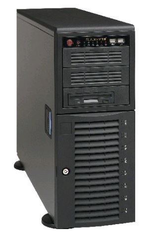 Supermicro 4U Server Chassis, E-ATX, Mid Tower, 8 x Hotswap 3.5' HDD Bays, 2 x 5.25', 865W PSU
