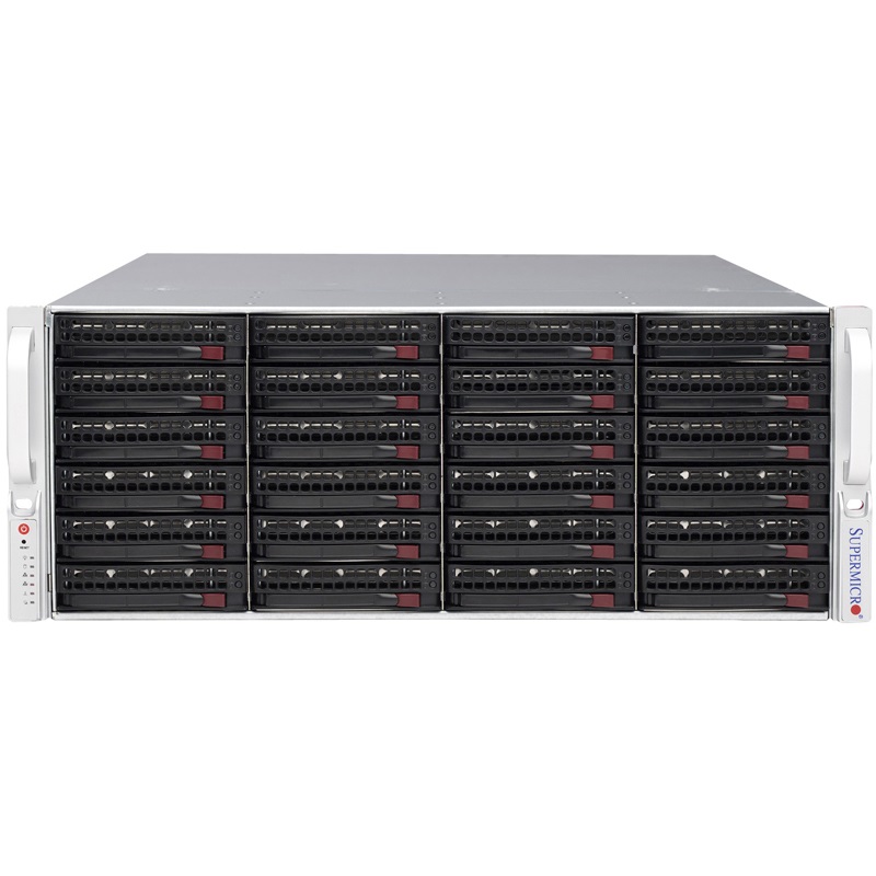 Supermicro 4RU Rackmount Server Chassis, 24 x 3.5' Hotswap HDD Bays,  SAS3 + 12GBs Expander, 1280w RPSU