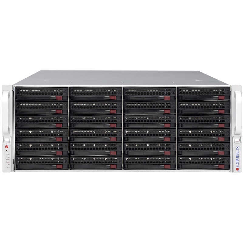 Supermicro 4RU Rackmount Server Chassis, 24 x 3.5' Hotswap HDD Bays,  SAS3 + 12GBs Expander, 1280w RPSU
