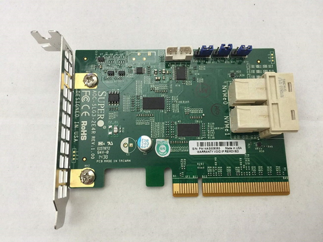 SuperMicro Add-on Card AOC-SLG3-2E4R - 6.4GB/s dual-Port Gen-3 Internal NVMe Host Bus Adapter