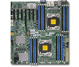 Supermicro X10DRH-C-B Server Motherboard, E-ATX, Intel C612, Dual LGA 2011, E5-2600 v4/v3, 16x DDR4-2133MHz, 2x GBe Lan, 1x PCI-E x16, 6x PCI-E x8