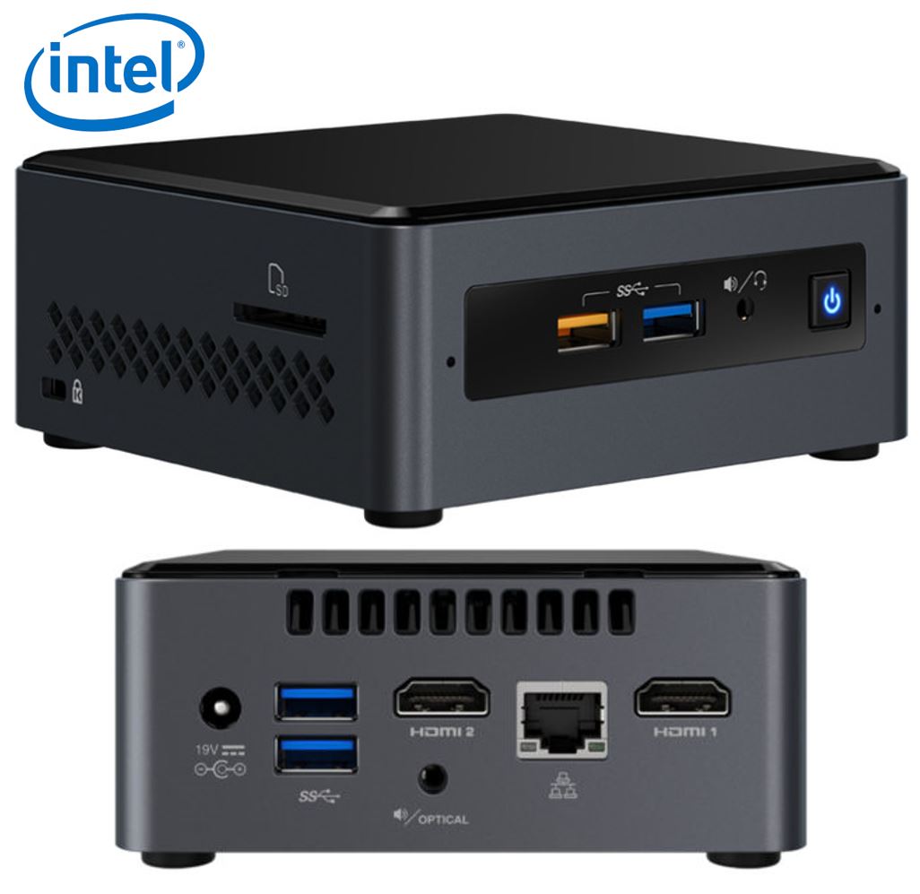 Intel NUC J4005 2.7GHz 2xDDR4 SODIMM 2.5' HDD 2xHDMI 2xDisplays GbE LAN WiFi BT 4xUSB3.0 2xUSB2.0 for Digital Signage POS