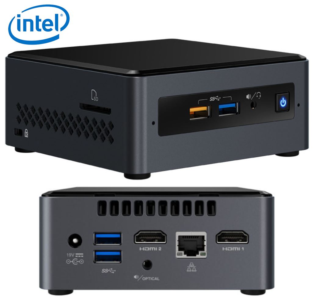 Intel NUC J5005 2.8GHz 2xDDR4 SODIMM 2.5' HDD/SSD 2xHDMI 2xDisplays GbE LAN WiFi BT 4xUSB3.0 2xUSB2.0 for DS POS ~SYI-BOXNUC7CJYSAL4