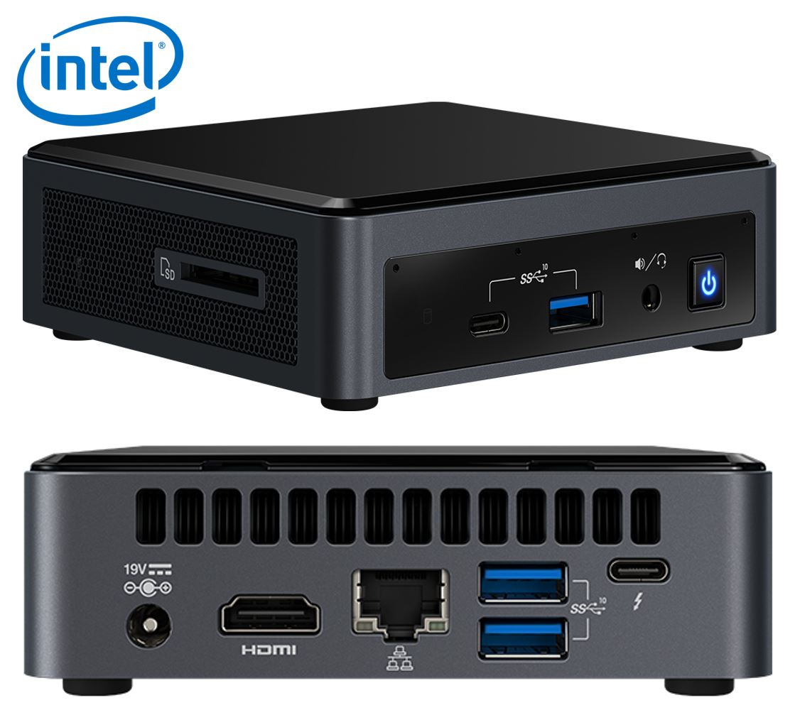 Intel NUC i5-10210U 4.2GHz 2xDDR4 SODIMM M.2 SATA/PCIe SSD HDMI USB-C (DP1.2) 3xDisplays GbE LAN WiFi BT no AC Cord~SYI-NUC10I5FNK4