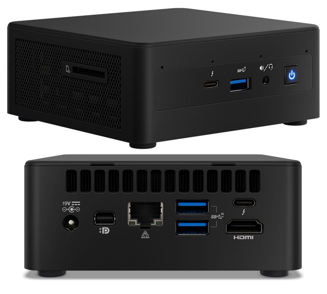 Intel NUC i7-1165G7 4.7GHz 2xDDR4 M.2 & 2.5' SSD 4xDisplays Iris Xe Graphics HDMI USB-C DP mDP 2xTB3 WiFi6 3xUSB GbE LAN BT no AC cord ~BXNUC10I7FNH4