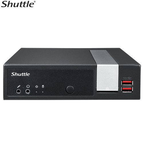 Shuttle DL20N Slim Mini PC 1.35L - Fanless 3xDisplays Jasper Lake N4505, 2xDDR4 SODIMM, 1x 2.5', HDMI, DP 1x RS232 GbE LAN,  VESA 24/7