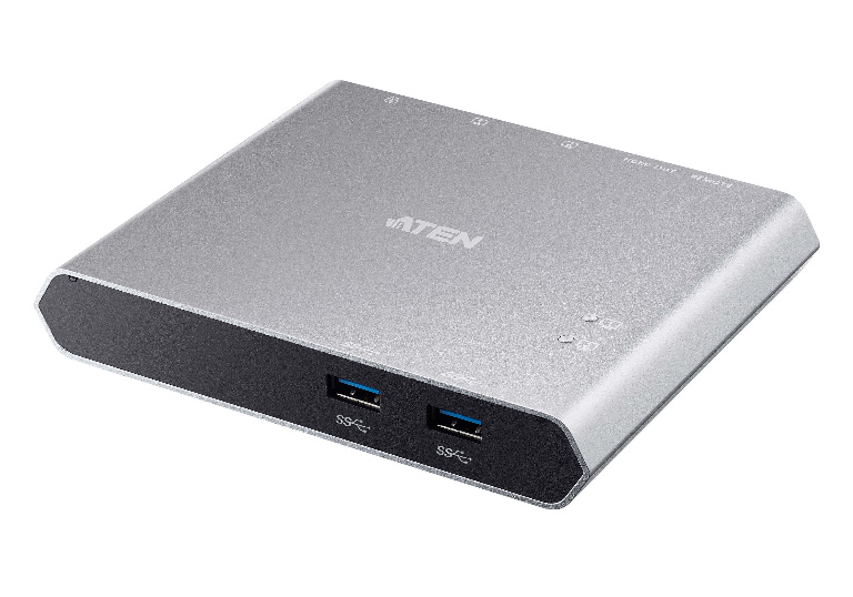 Aten Sharing Switch 2x2 USB-C, 2x Devices, 2x USB 3.2 Gen2 Ports, Power Passthrough, Remote Port Selctor, Plug and Play