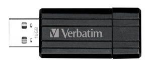 Verbatim Store'n'Go Pinstripe USB 2.0 Drive 16GB, Slim Retractable Design, Limited Lifetime Warranty (Black)